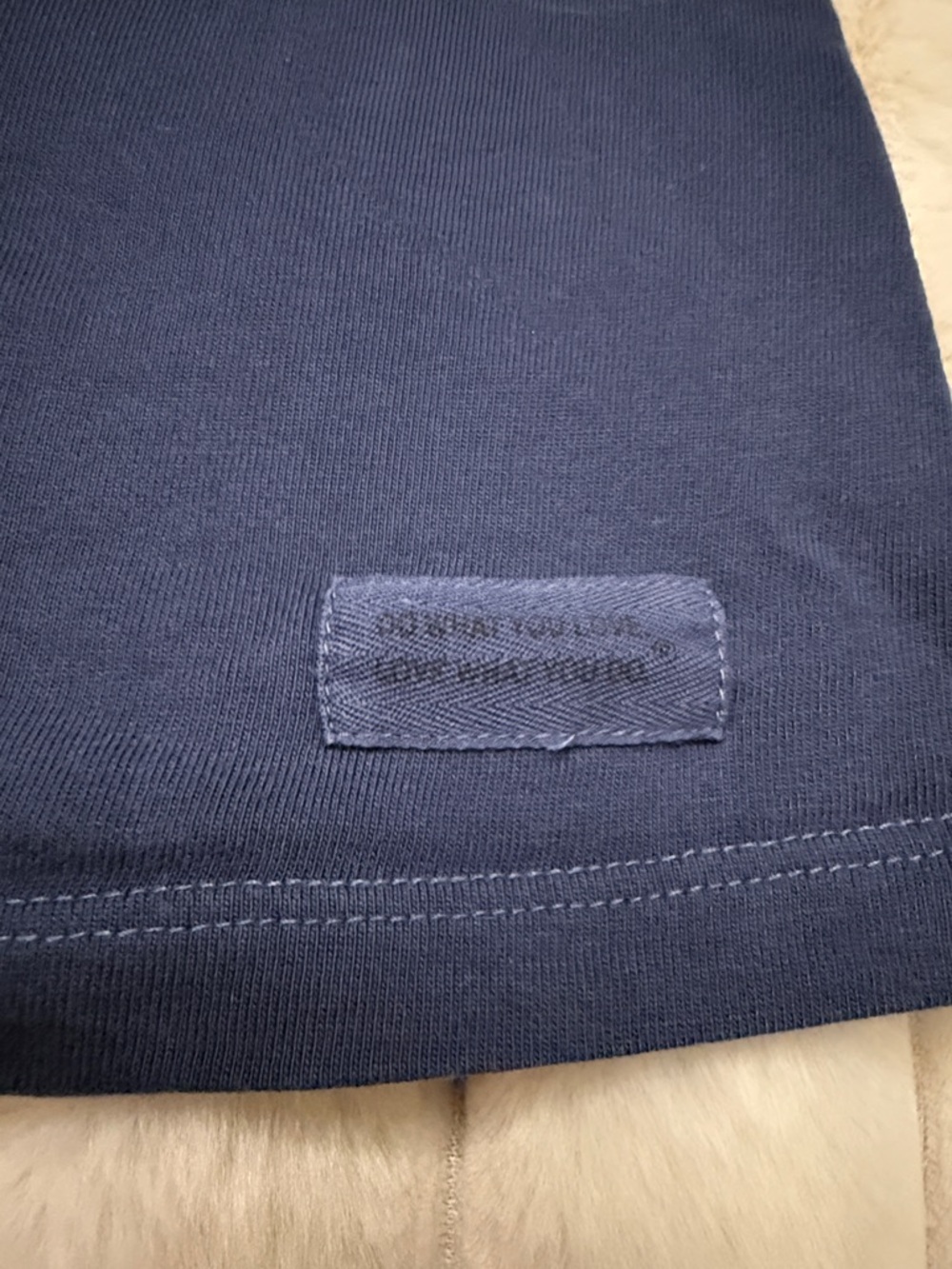 Life Is Good Navy V‑Neck Short Sleeve Tee with Yellow Beer Graphic - Picture 5 of 7